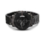 Mens Engraved Black Chronograph Watch