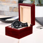 Mens Engraved Black Chronograph Watch