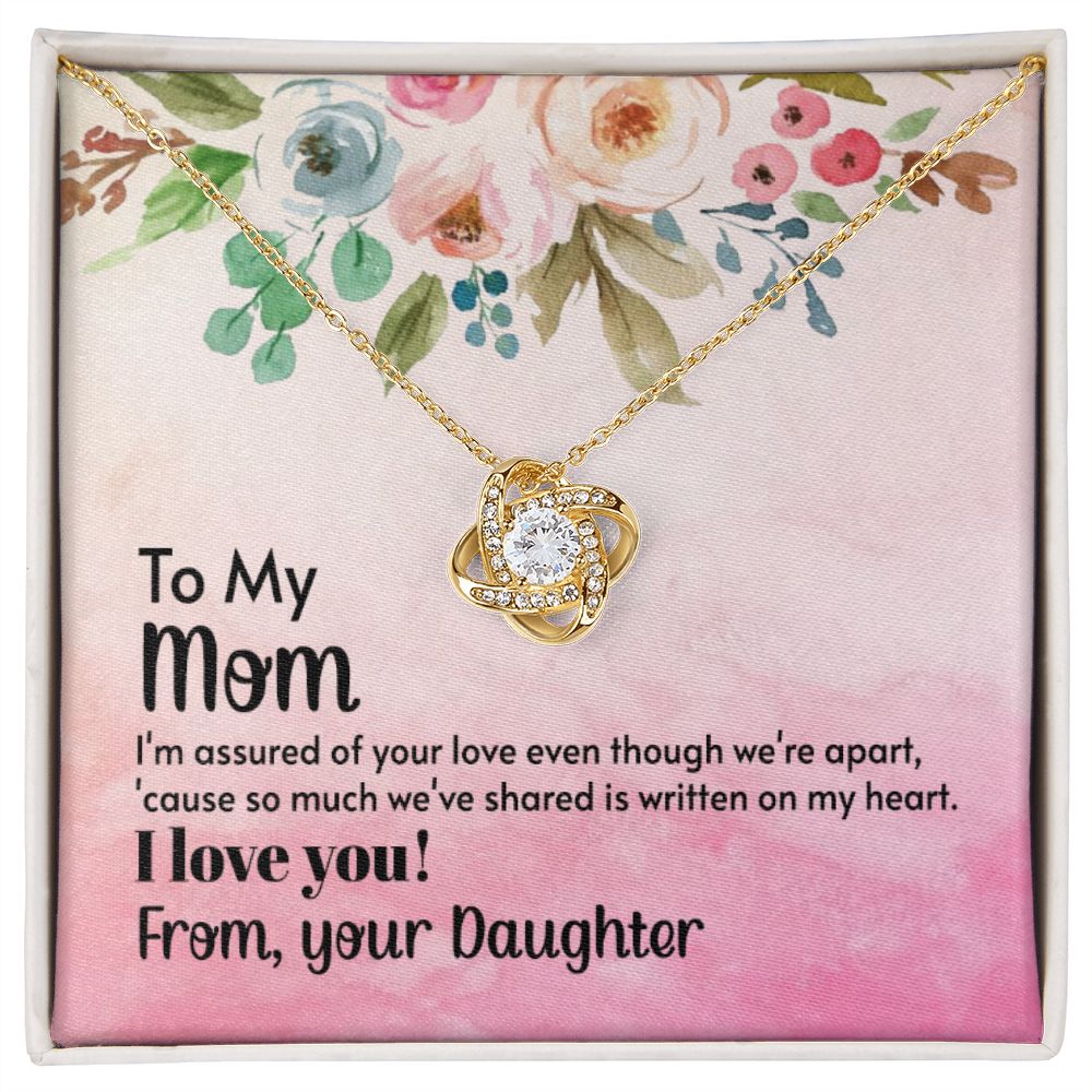 14K White Gold Mothers Day Love Knot Necklace