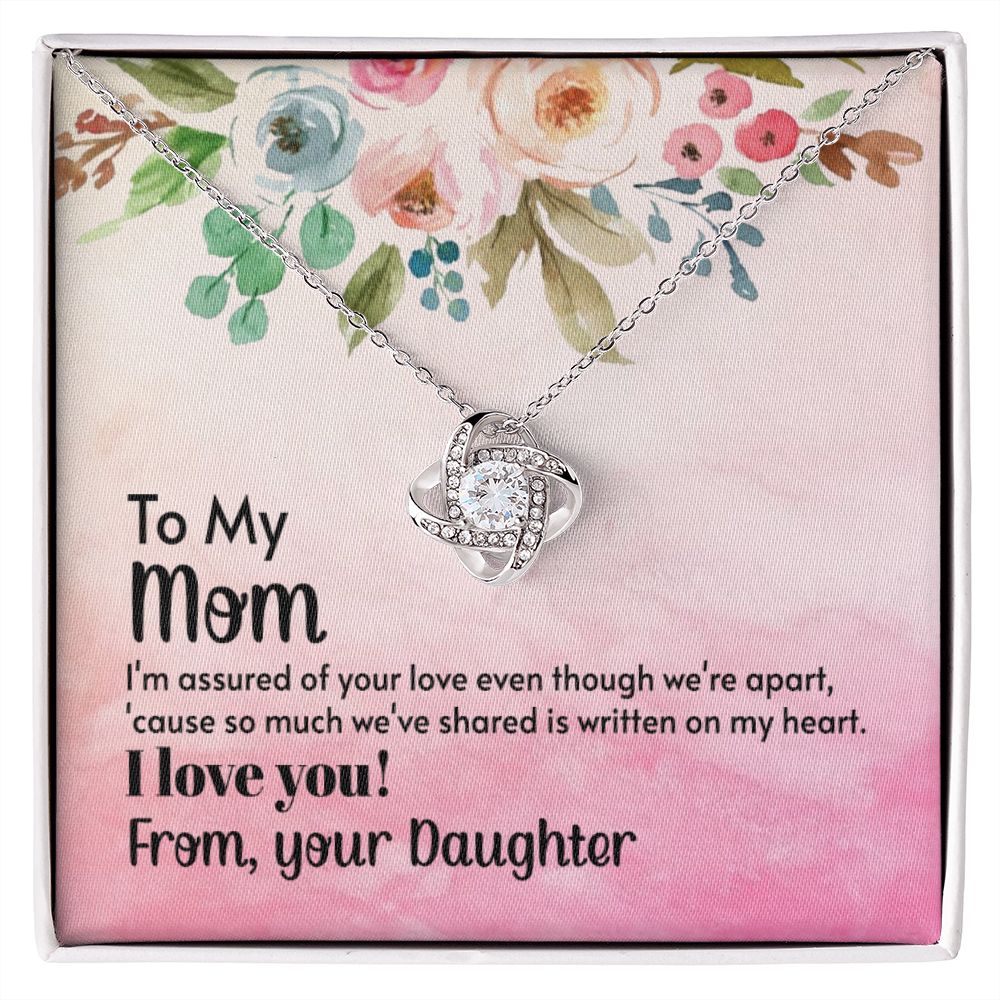 14K White Gold Mothers Day Love Knot Necklace