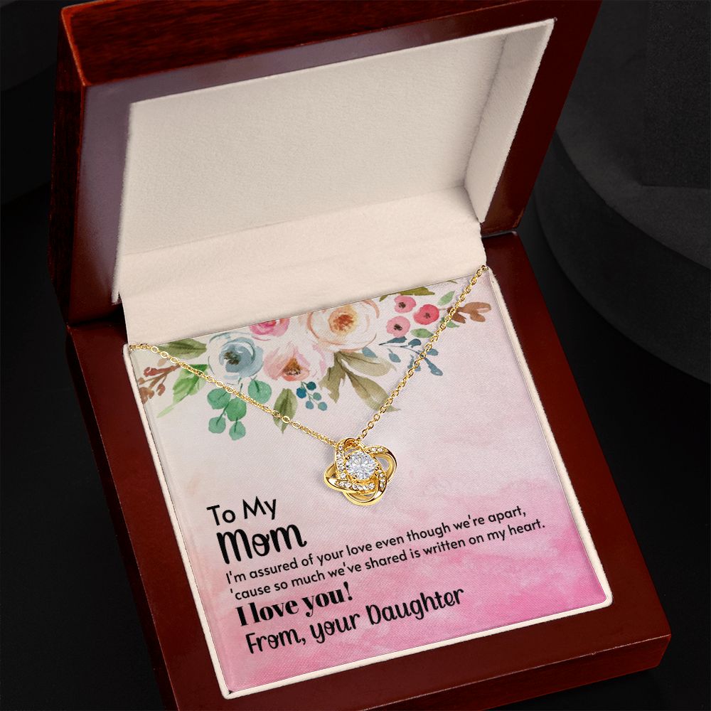 14K White Gold Mothers Day Love Knot Necklace
