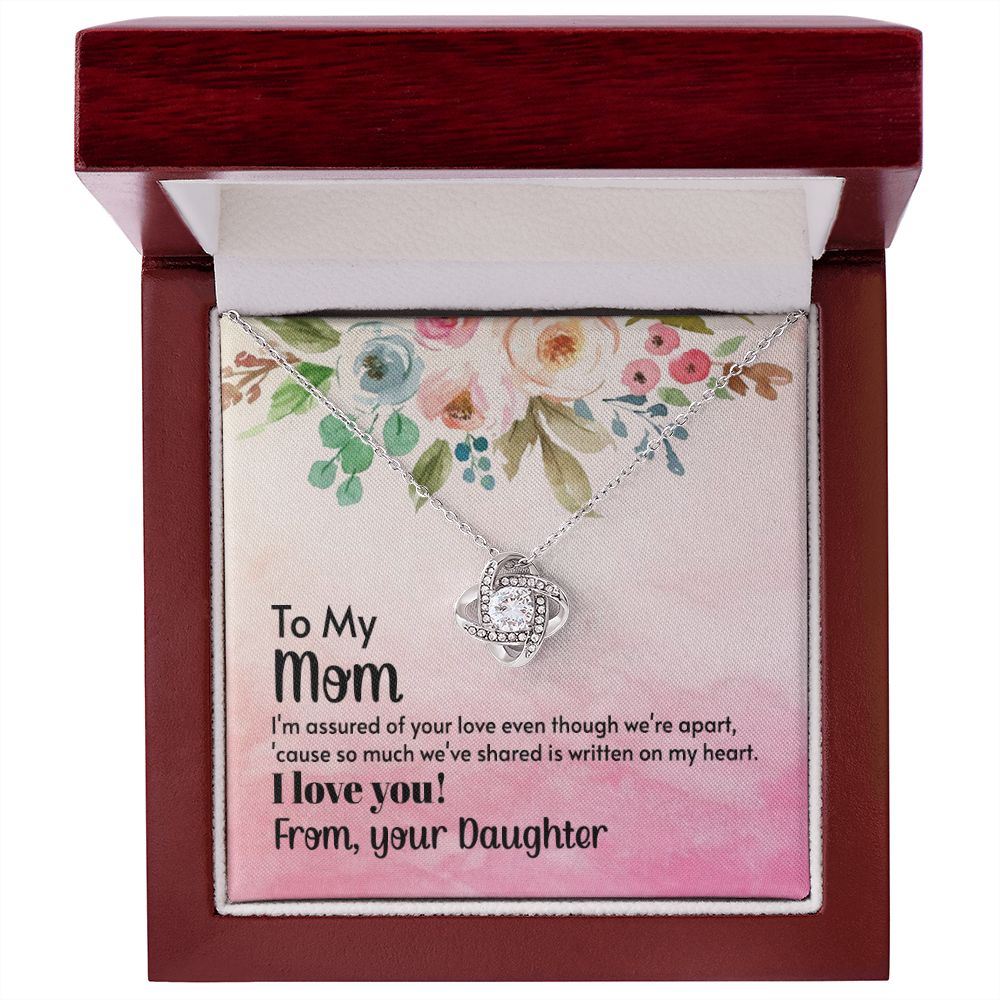 14K White Gold Mothers Day Love Knot Necklace