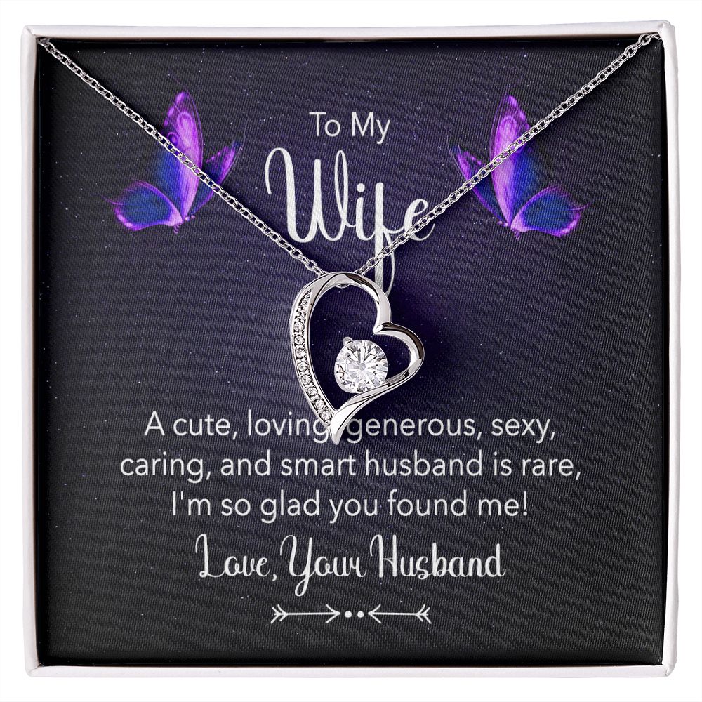 14k White Gold Charming Heart Necklace
