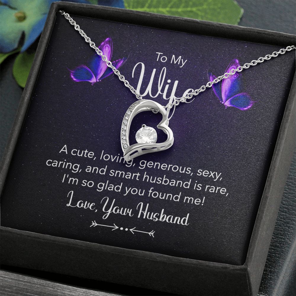 14k White Gold Charming Heart Necklace