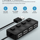 USB 2.0 HUB Multi Splitter 4 Expander Power Adapter