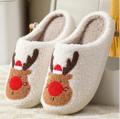 Cozy Christmas Reindeer Slippers