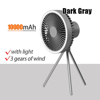 Portable Quiet Camping Fan with Stand LED Light