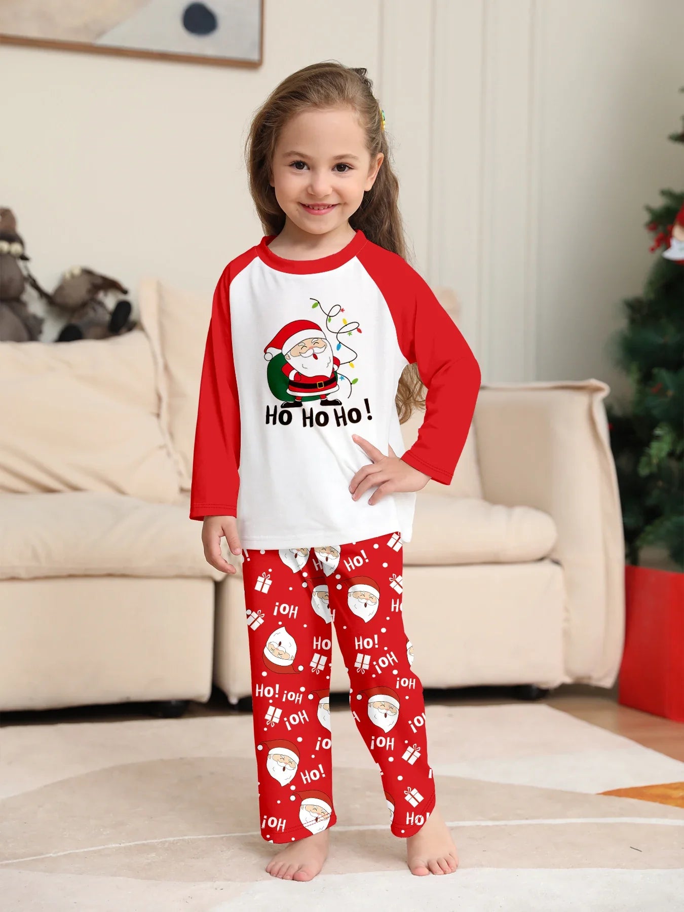 Christmas Family Pajamas - Santa Claus/Ho Ho Ho Print