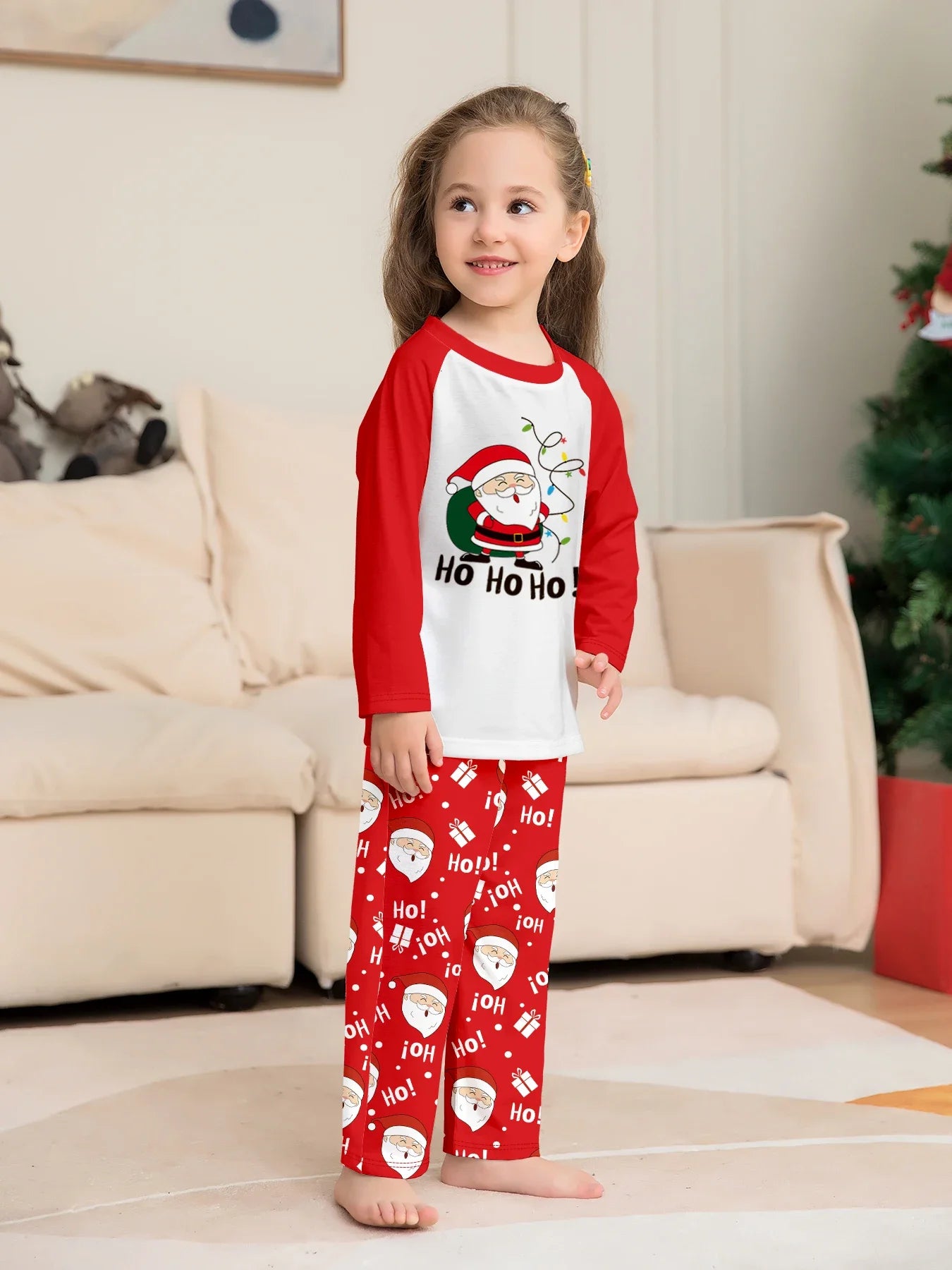 Christmas Family Pajamas - Santa Claus/Ho Ho Ho Print