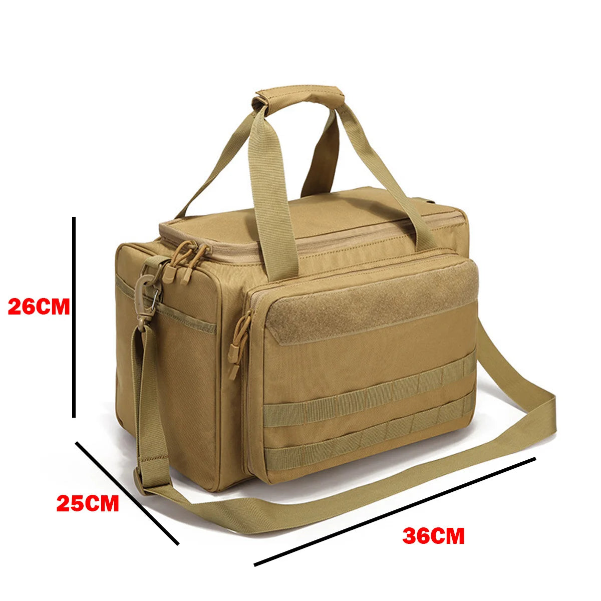 Tactical Range Bag Outdoor Hunting Military Training Shooting Molle Gun Bags Climbing Hiking Camping Large Capacity Handbag