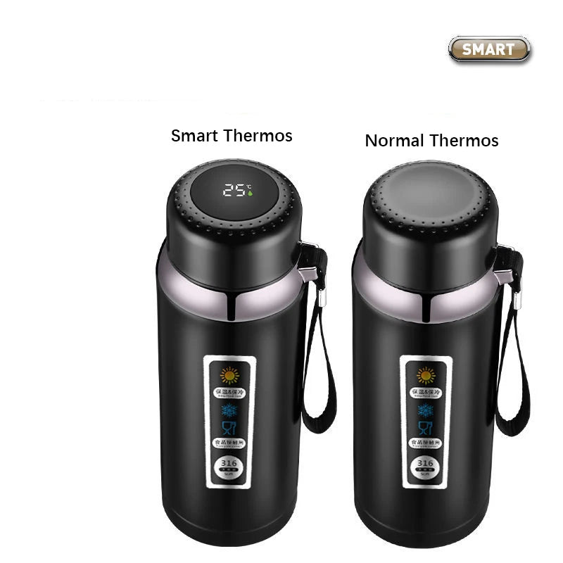 600-1500ml Stainless Steel Thermos Bottle LED Temperature