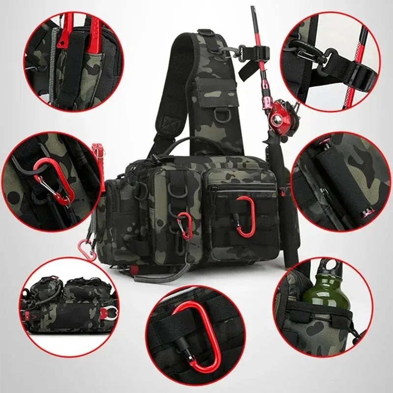 Fishing Tackle Backpack Lure Box Fanny Pack Bag