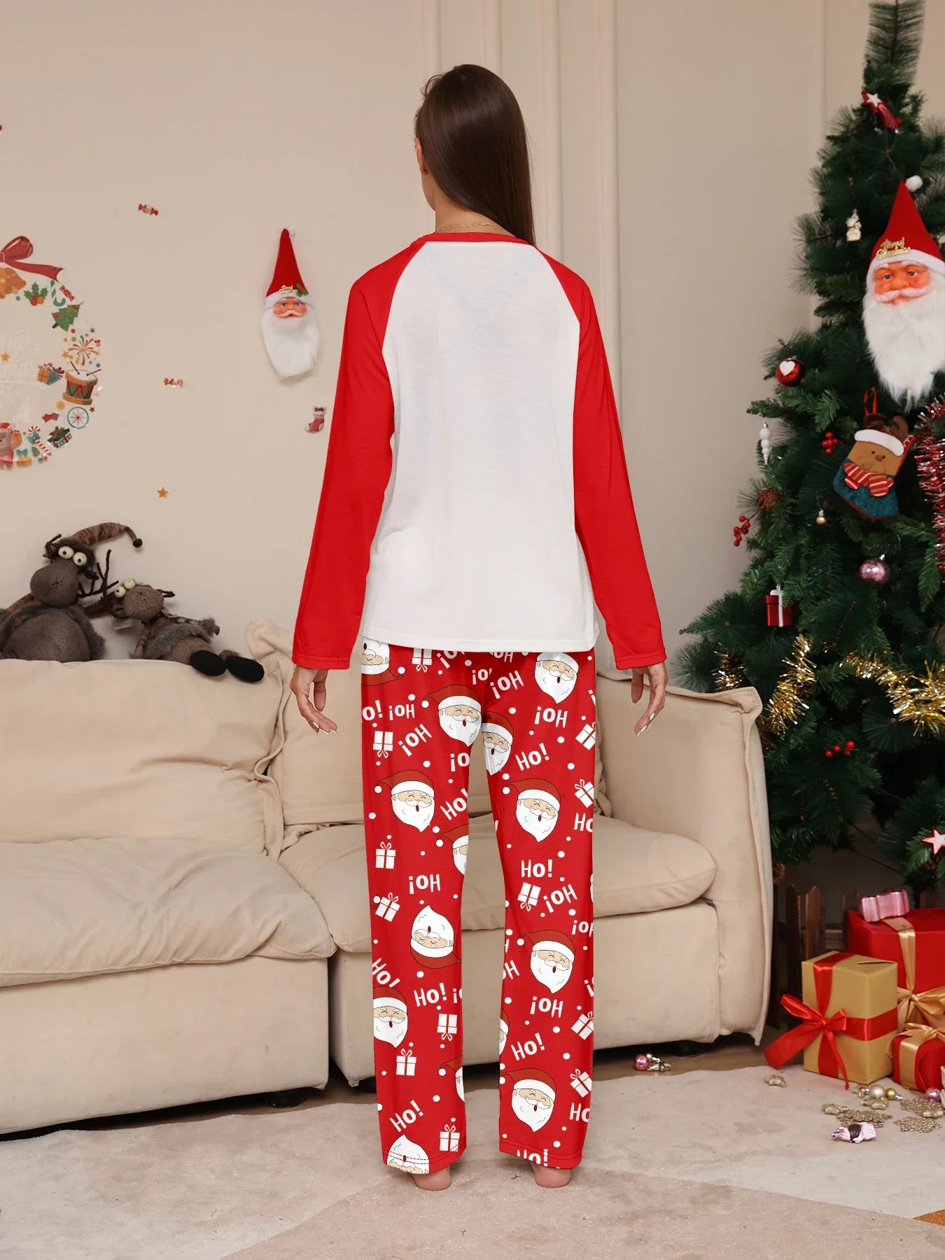 Christmas Family Pajamas - Santa Claus/Ho Ho Ho Print