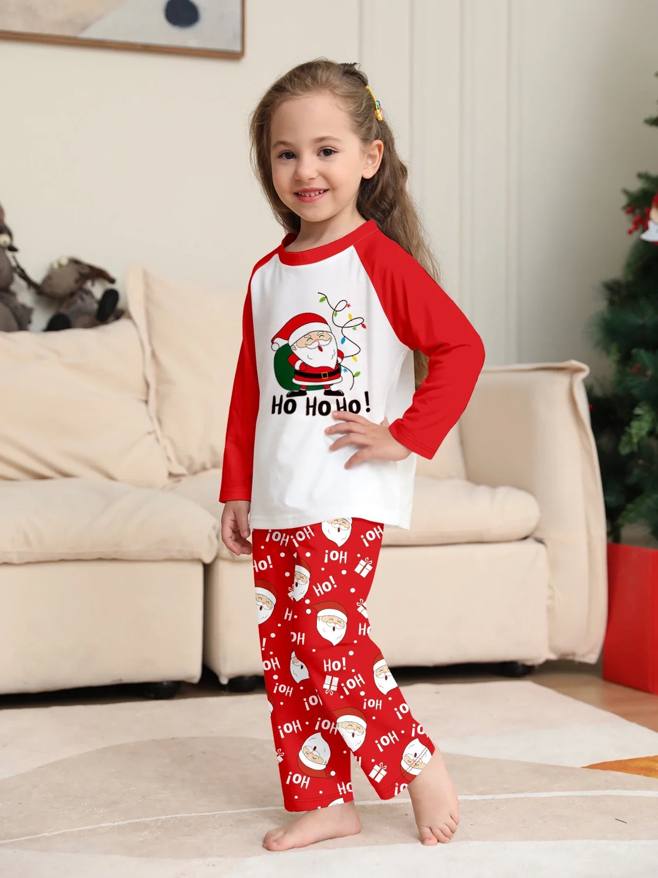 Christmas Family Pajamas - Santa Claus/Ho Ho Ho Print