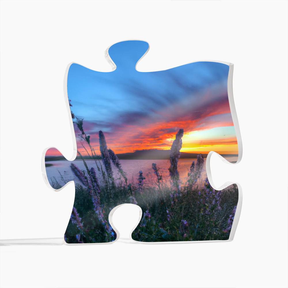 Puzzle Beach Sunset Plaque