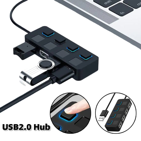 USB 2.0 HUB Multi Splitter 4 Expander Power Adapter