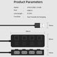 USB 2.0 HUB Multi Splitter 4 Expander Power Adapter