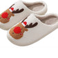 Cozy Christmas Reindeer Slippers