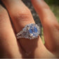 Women's Luxury Silver Princess Cut Crystal Zircon Ring
