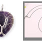 Peach Heart-shaped Lovers Pendant Natural Crystal Tree Of Life Necklace