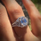 Women's Luxury Silver Princess Cut Crystal Zircon Ring