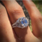 Women's Luxury Silver Princess Cut Crystal Zircon Ring