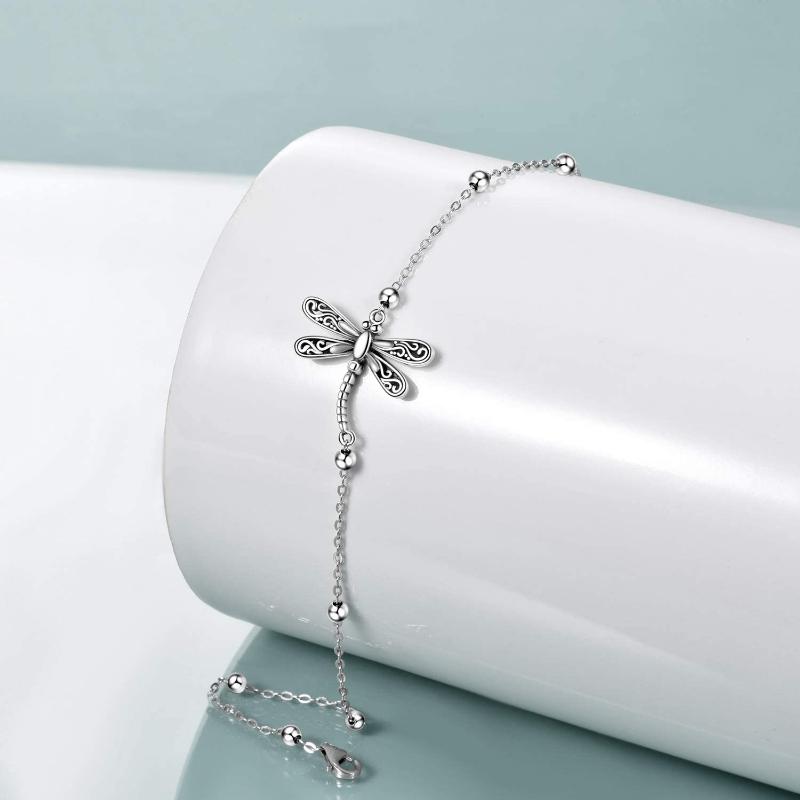 925 Sterling Silver Dragonfly Bracelet Dragonfly Jewelry for Women Girls Gifts