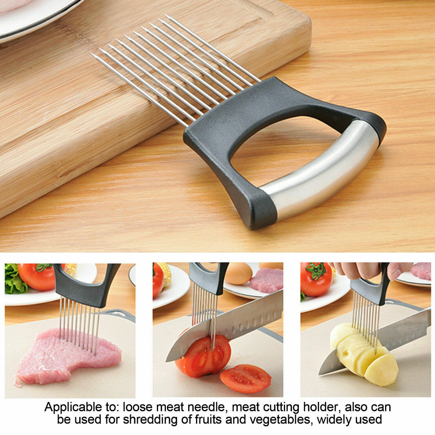 Stainless Steel Vegetable Holder Slicer Cutter