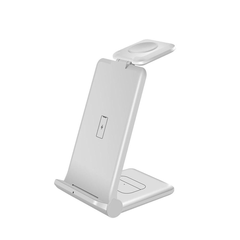 3 In 1 Fast Wireless Charging Station Stand - White