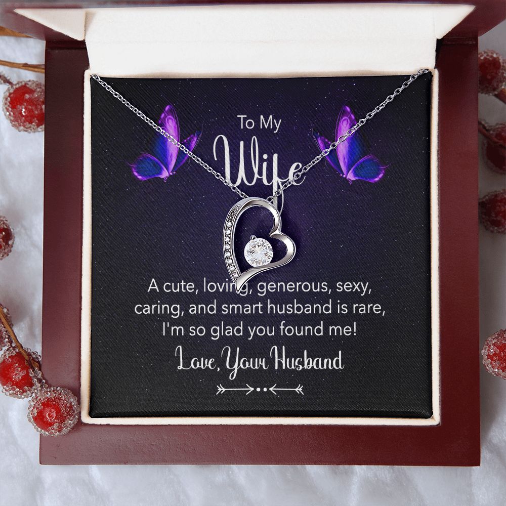14k White Gold Charming Heart Necklace