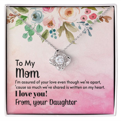 14K White Gold Mothers Day Love Knot Necklace